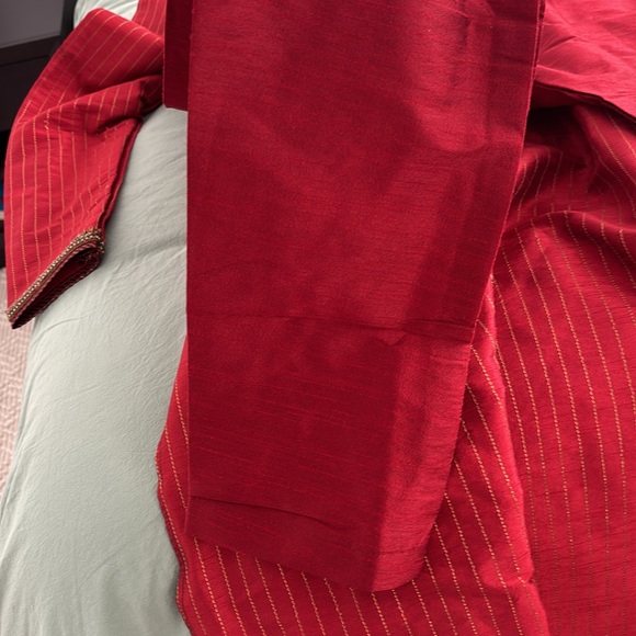 Red sherwani pant set - Picture 9 of 9